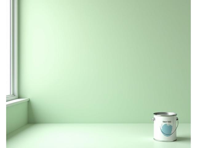 Fargerike malingsprøver med 'Low VOC' merking, i et lyst studio.