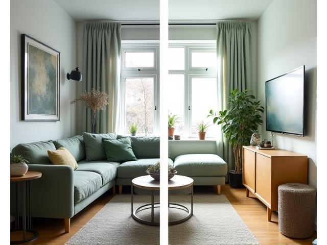 Før og etter bilder av en trendy leilighet i Grünerløkka, Oslo