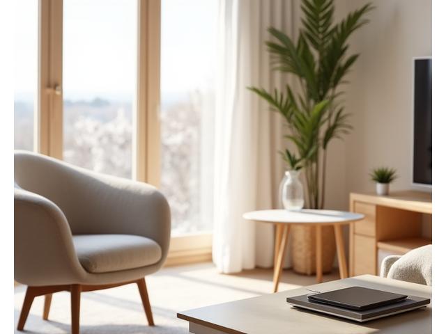 Nydelig, minimalistisk interiør med naturlige materialer og elegant belysning, som inviterer til kontakt med Sekund Styling.